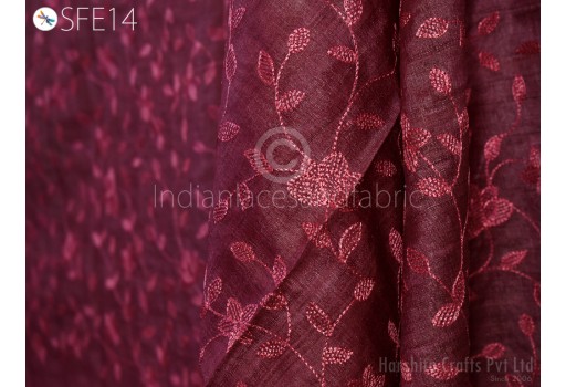 Soft Embroidery Tussar Silk Fabric Collection of Exclusive & Handmade Products By The Yard Indian Raw Silk Wild Natural Peace Tussah Silk